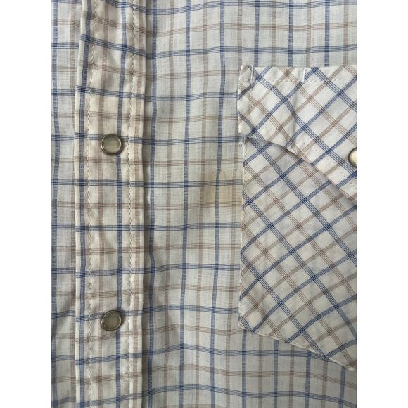 Vintage ELY Cattleman Blue Gray Check Button Up Shirt Top Mens Size 16.5/37 - Picture 9 of 9
